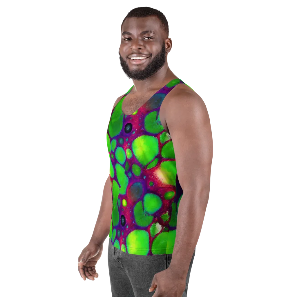 Elegant, Artstation, Matte Painting on Men's Tank Top — Left Front