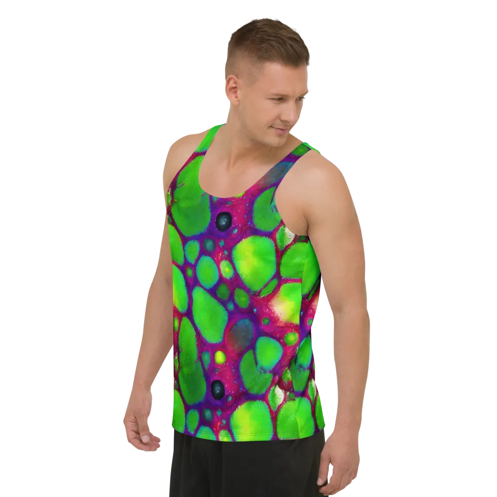 Elegant, Artstation, Matte Painting on Men's Tank Top — Left Front