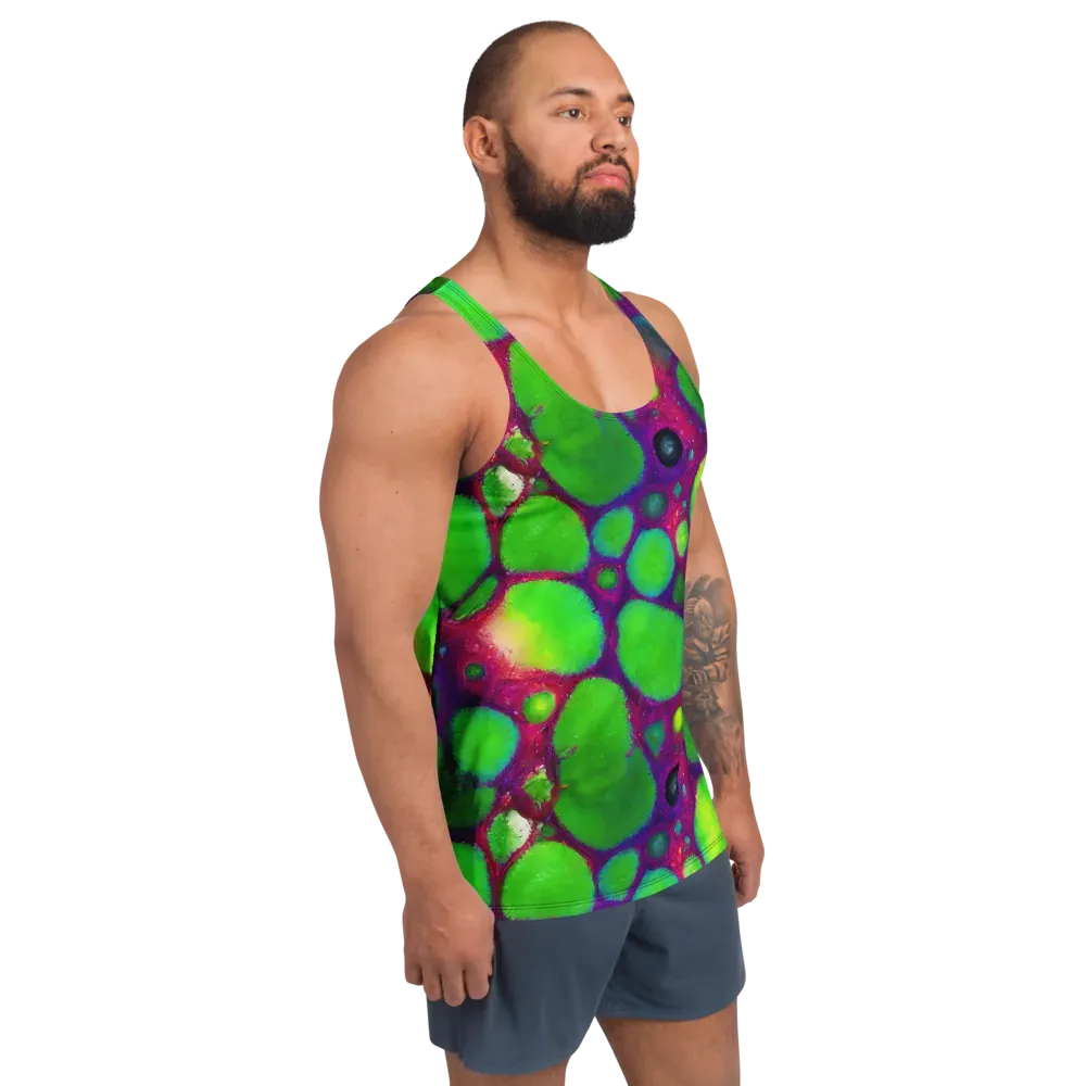 Elegant, Artstation, Matte Painting on Men's Tank Top — Right Front