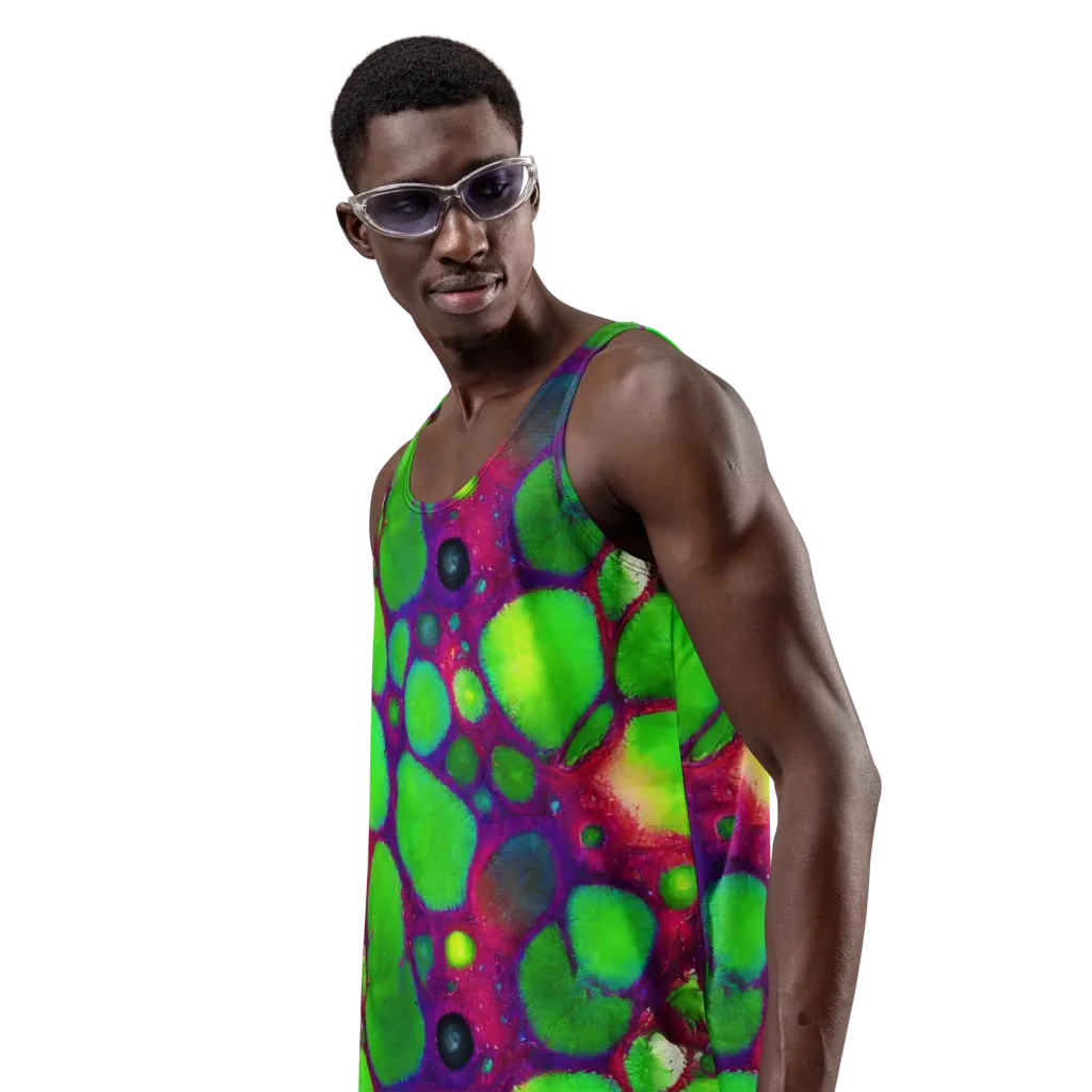 Elegant, Artstation, Matte Painting on Men's Tank Top — Left