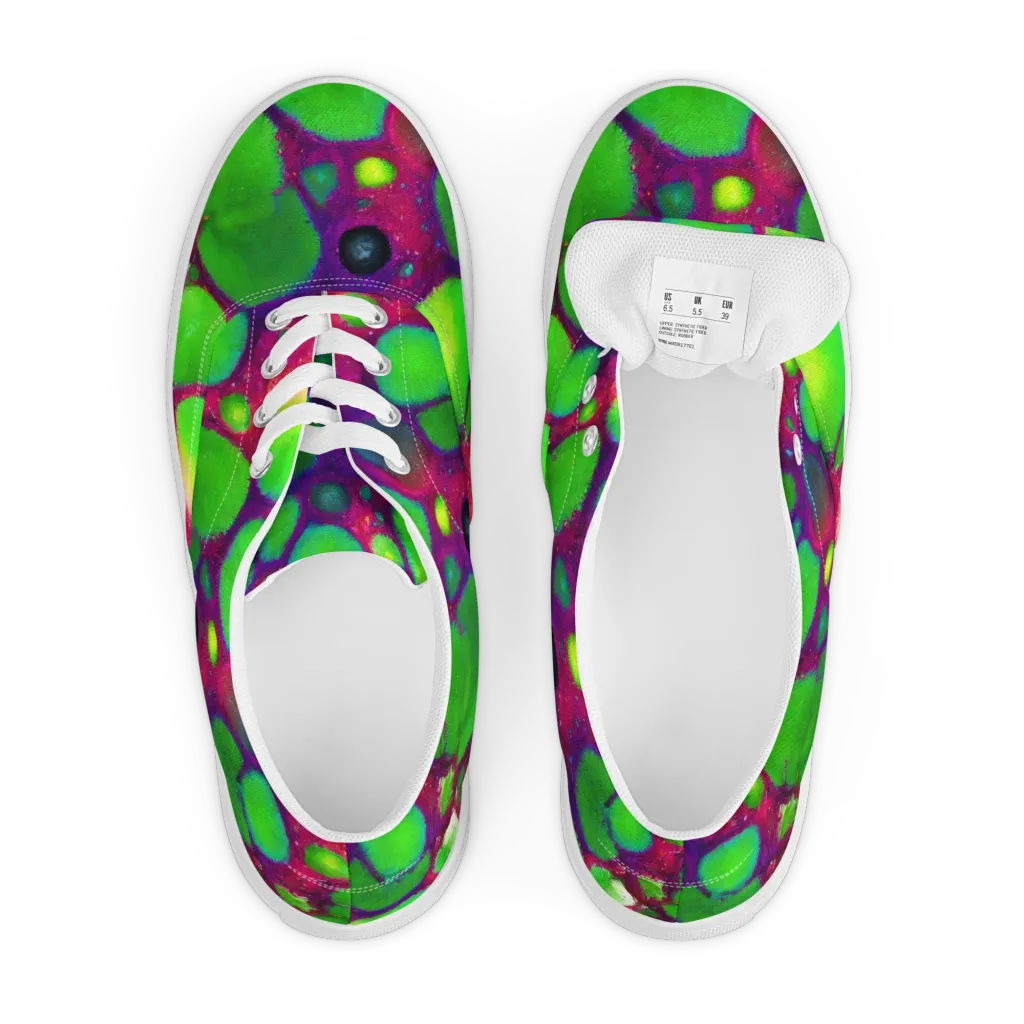 Elegant, Artstation, Matte Painting on Men's Lace-Up Canvas Shoes — Front