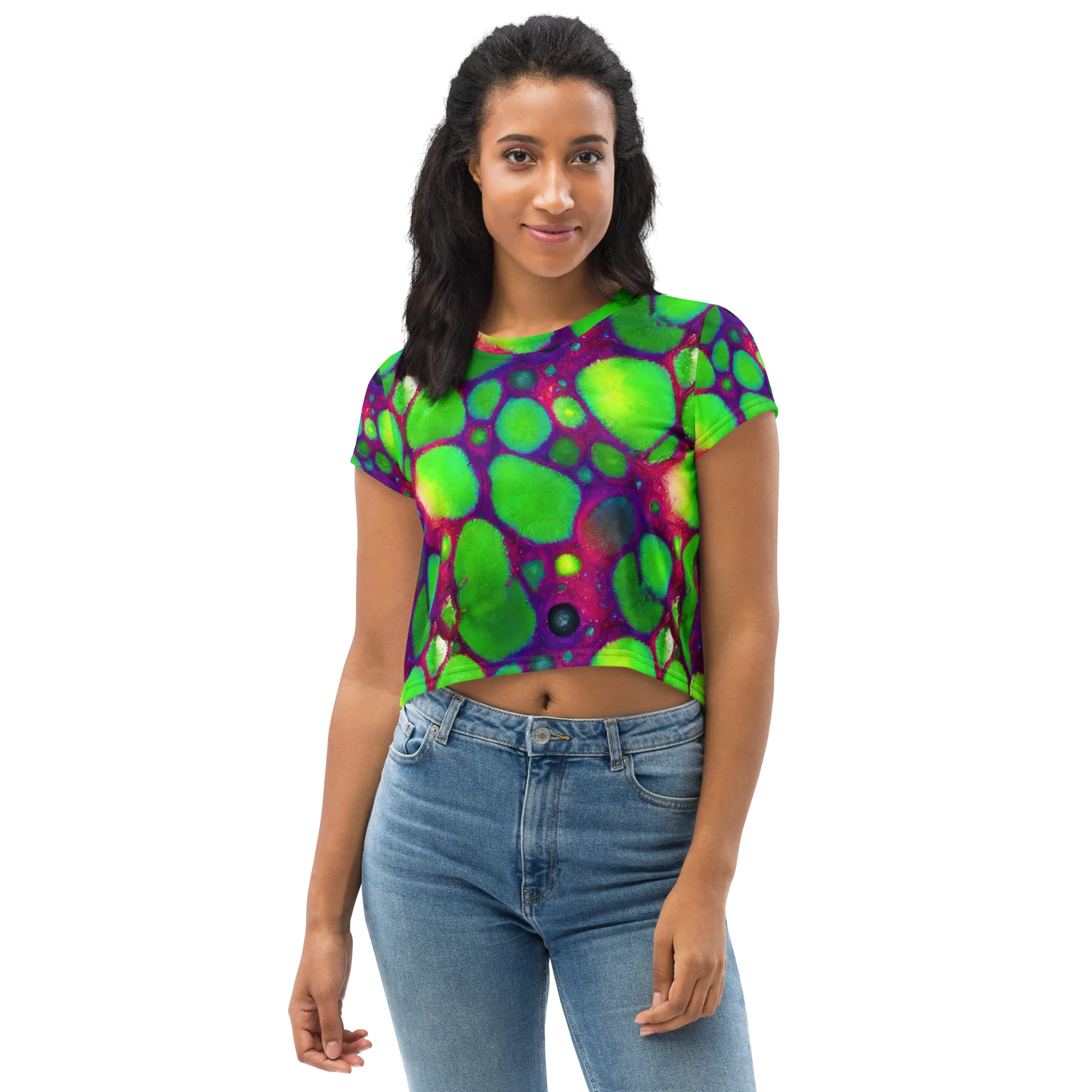 Elegant, Artstation, Matte Painting on Crop Tee — Front