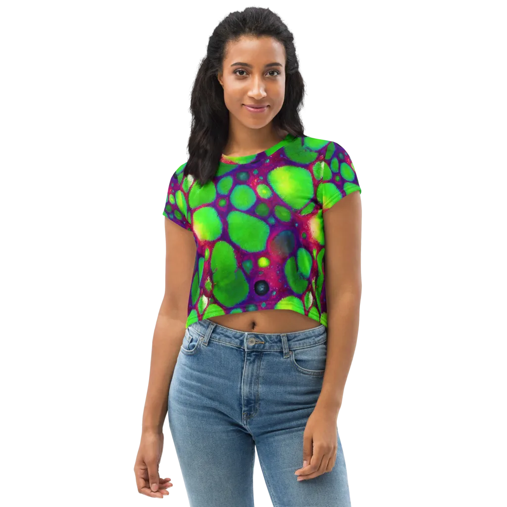 Elegant, Artstation, Matte Painting on Crop Tee — Front