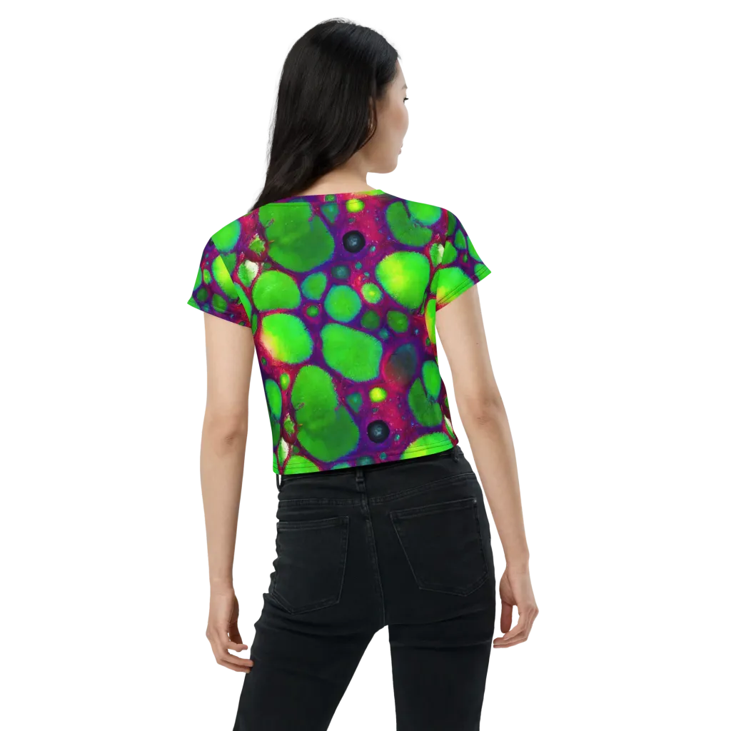 Elegant, Artstation, Matte Painting on Crop Tee — Back