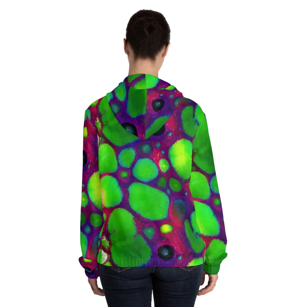 Elegant, Artstation, Matte Painting on Women's Full-Zip Hoodie — Back On Person
