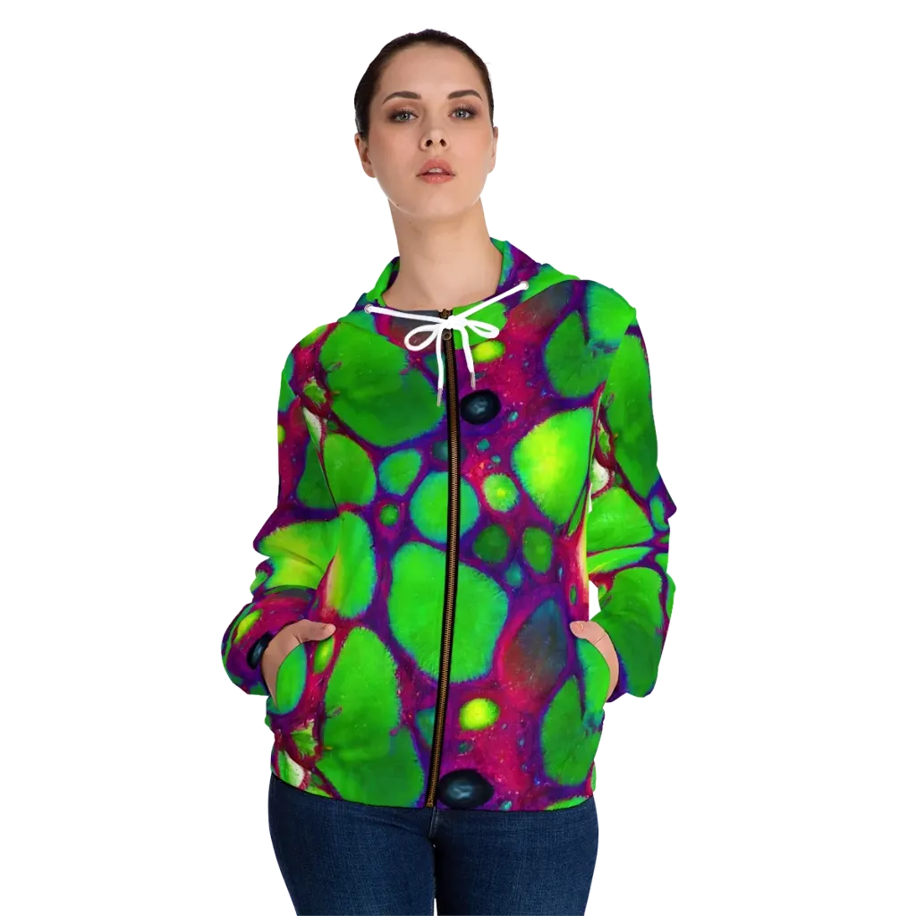 Elegant, Artstation, Matte Painting on Women's Full-Zip Hoodie — Front On Person