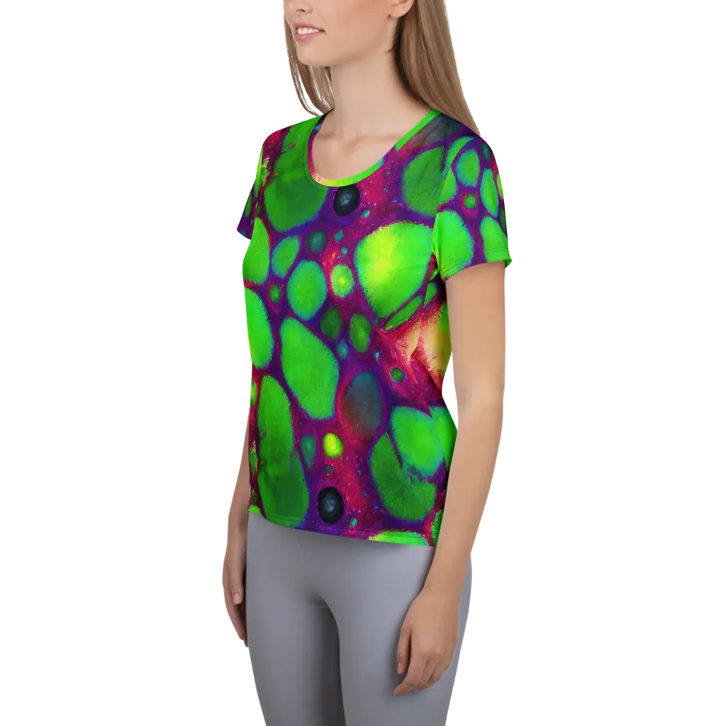 Elegant, Artstation, Matte Painting on Women's Athletic T-Shirt — Left