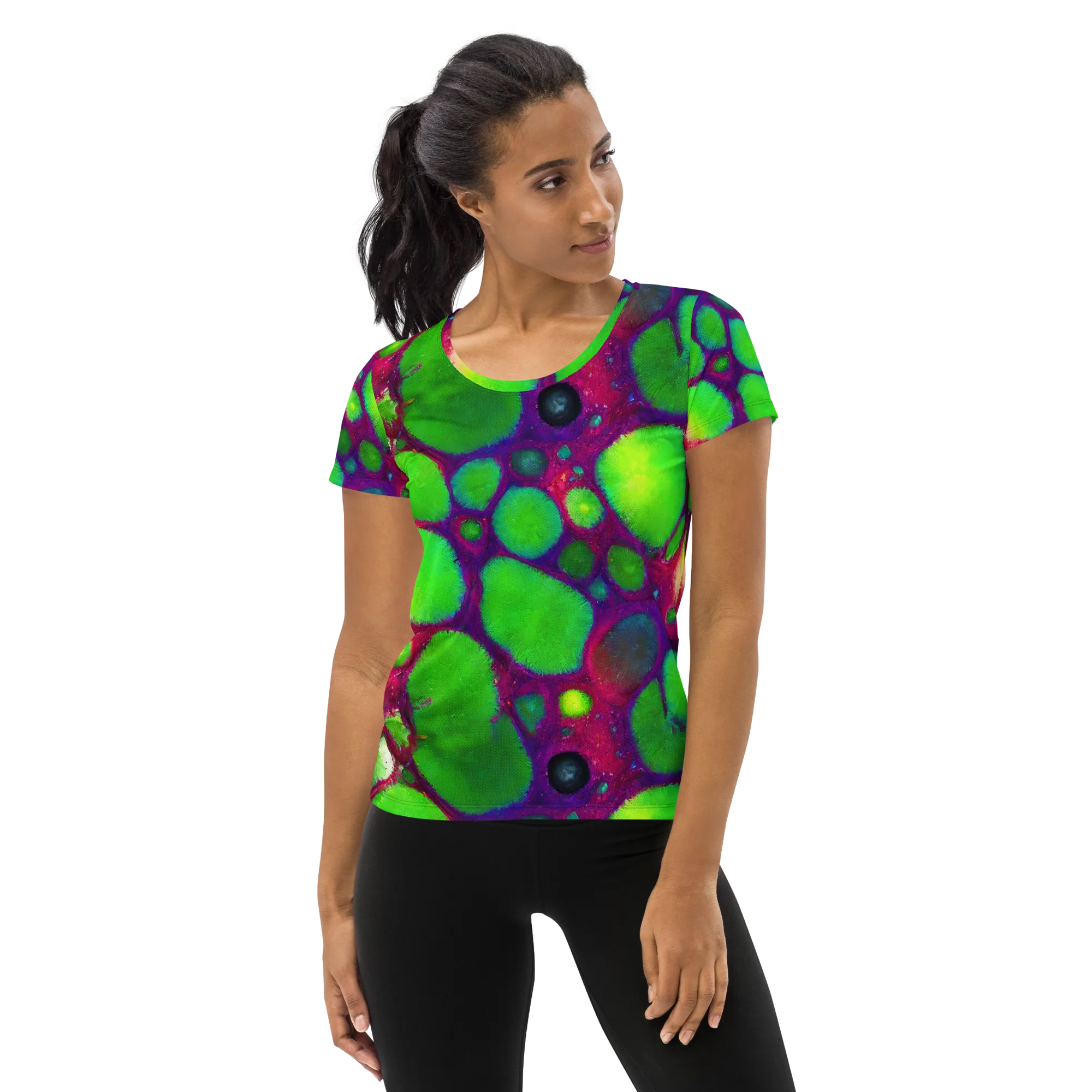 Elegant, Artstation, Matte Painting on Women's Athletic T-Shirt — Front