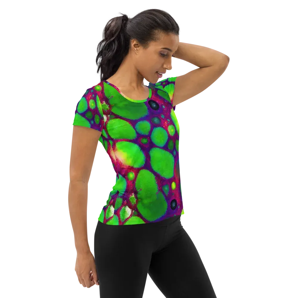 Elegant, Artstation, Matte Painting on Women's Athletic T-Shirt — Right
