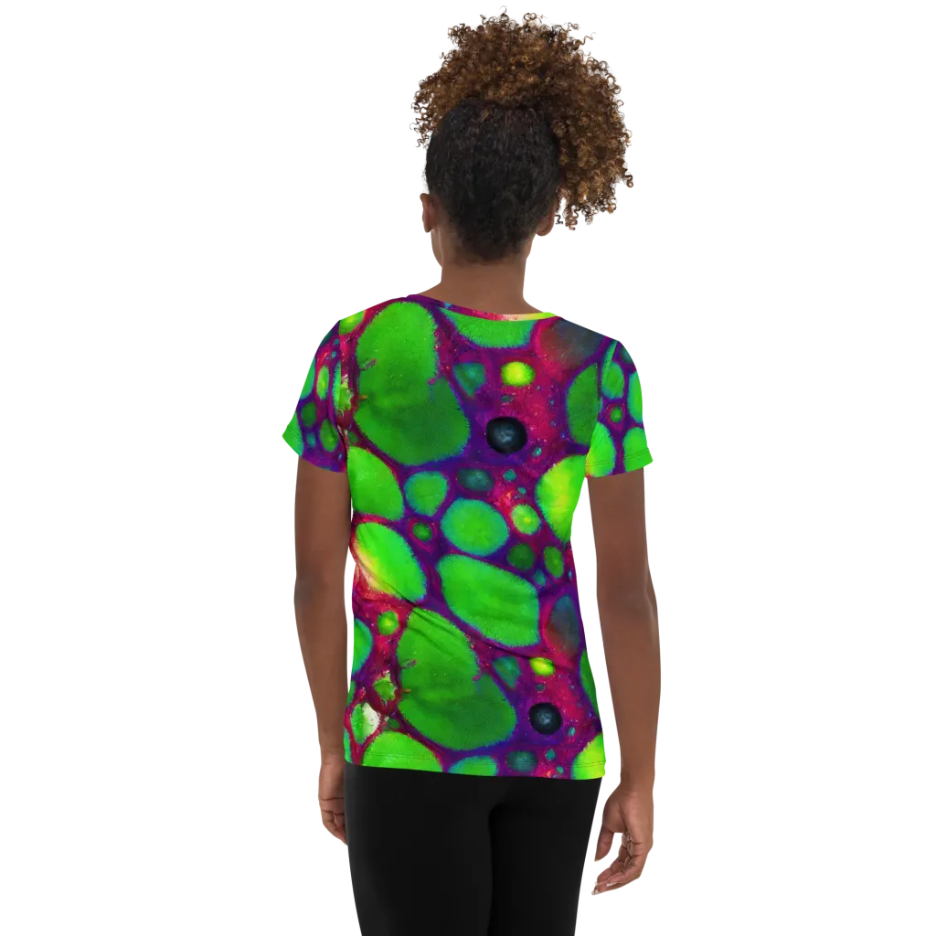 Elegant, Artstation, Matte Painting on Women's Athletic T-Shirt — Back