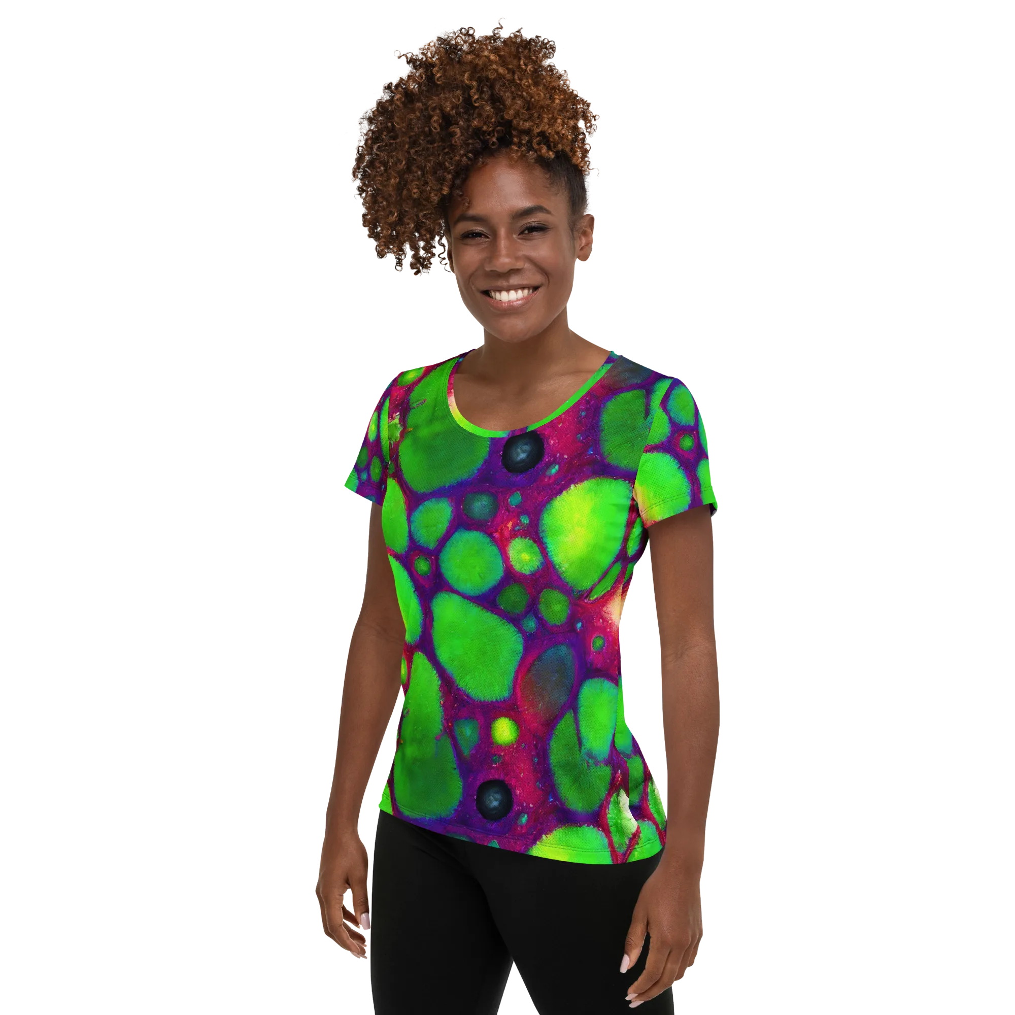 Elegant, Artstation, Matte Painting on Women's Athletic T-Shirt — Left