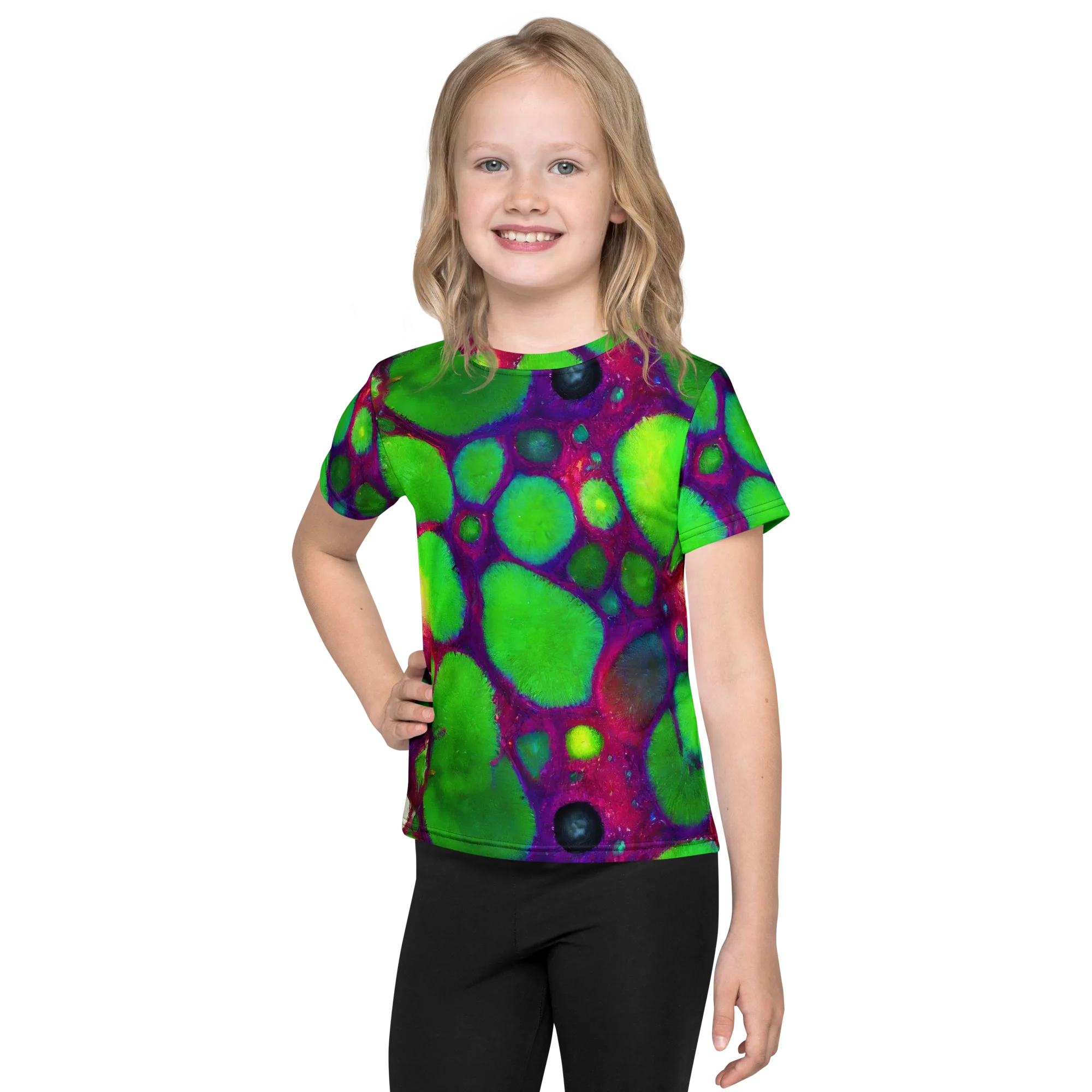 Elegant, Artstation, Matte Painting on Kids Crew Neck T-Shirt — Front