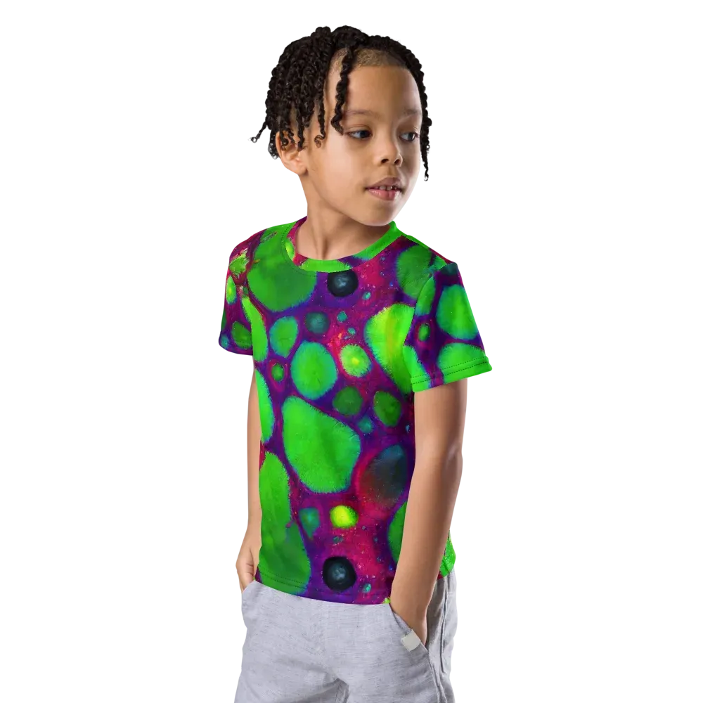 Elegant, Artstation, Matte Painting on Kids Crew Neck T-Shirt — Left Front