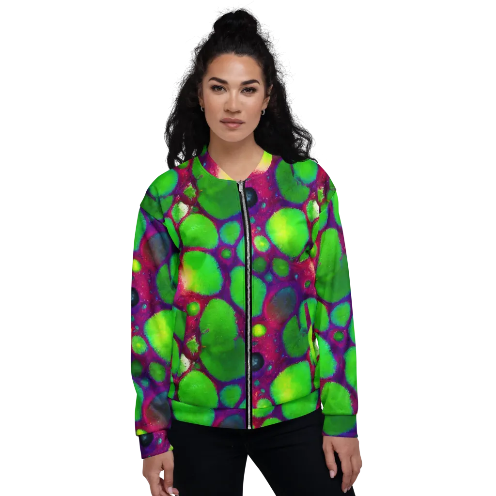 Elegant, Artstation, Matte Painting on Bomber Jacket — Front