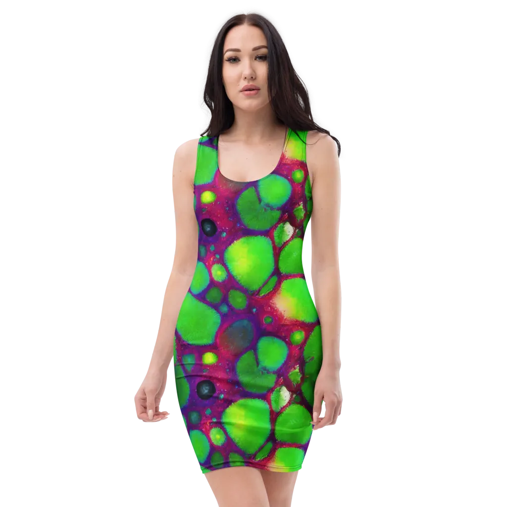 Elegant, Artstation, Matte Painting on Bodycon Dress — Front