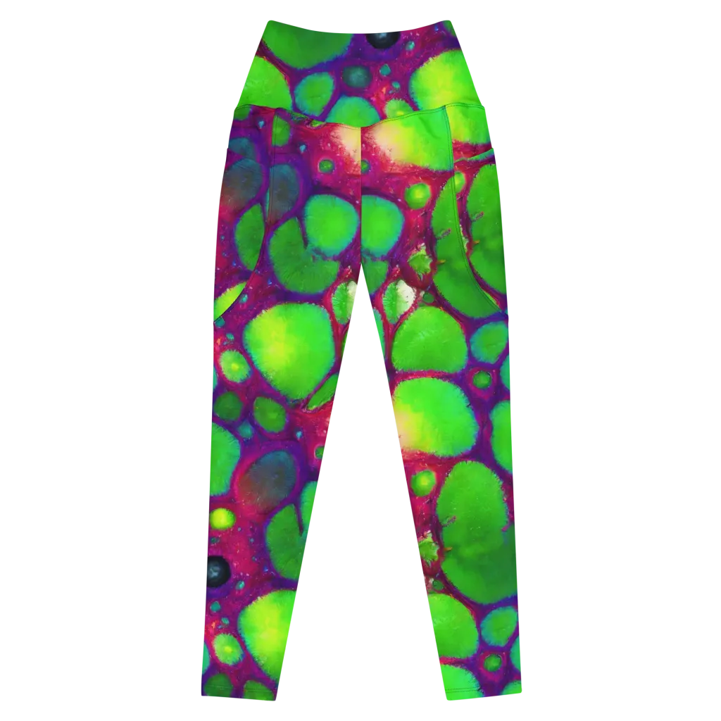 Elegant, Artstation, Matte Painting on Leggings with Pockets — Front