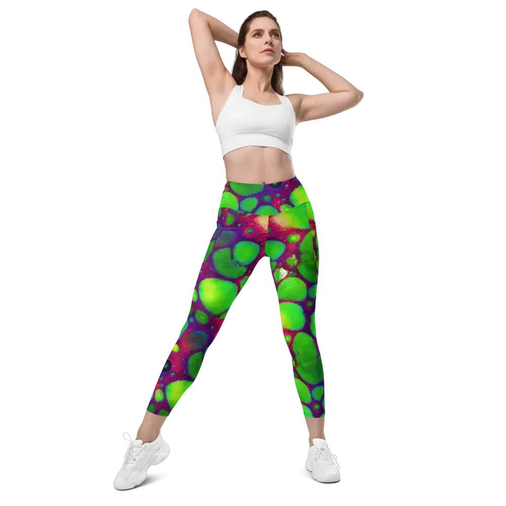 Elegant, Artstation, Matte Painting on Leggings with Pockets — Front