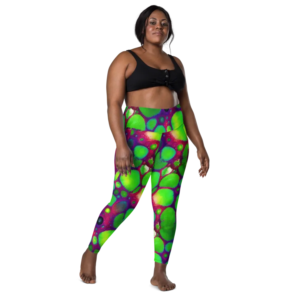 Elegant, Artstation, Matte Painting on Leggings with Pockets — Front