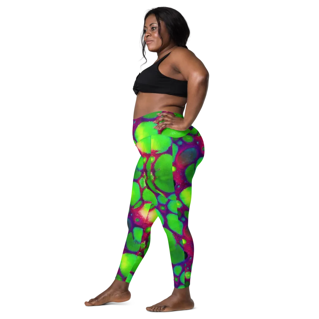 Elegant, Artstation, Matte Painting on Leggings with Pockets — Left
