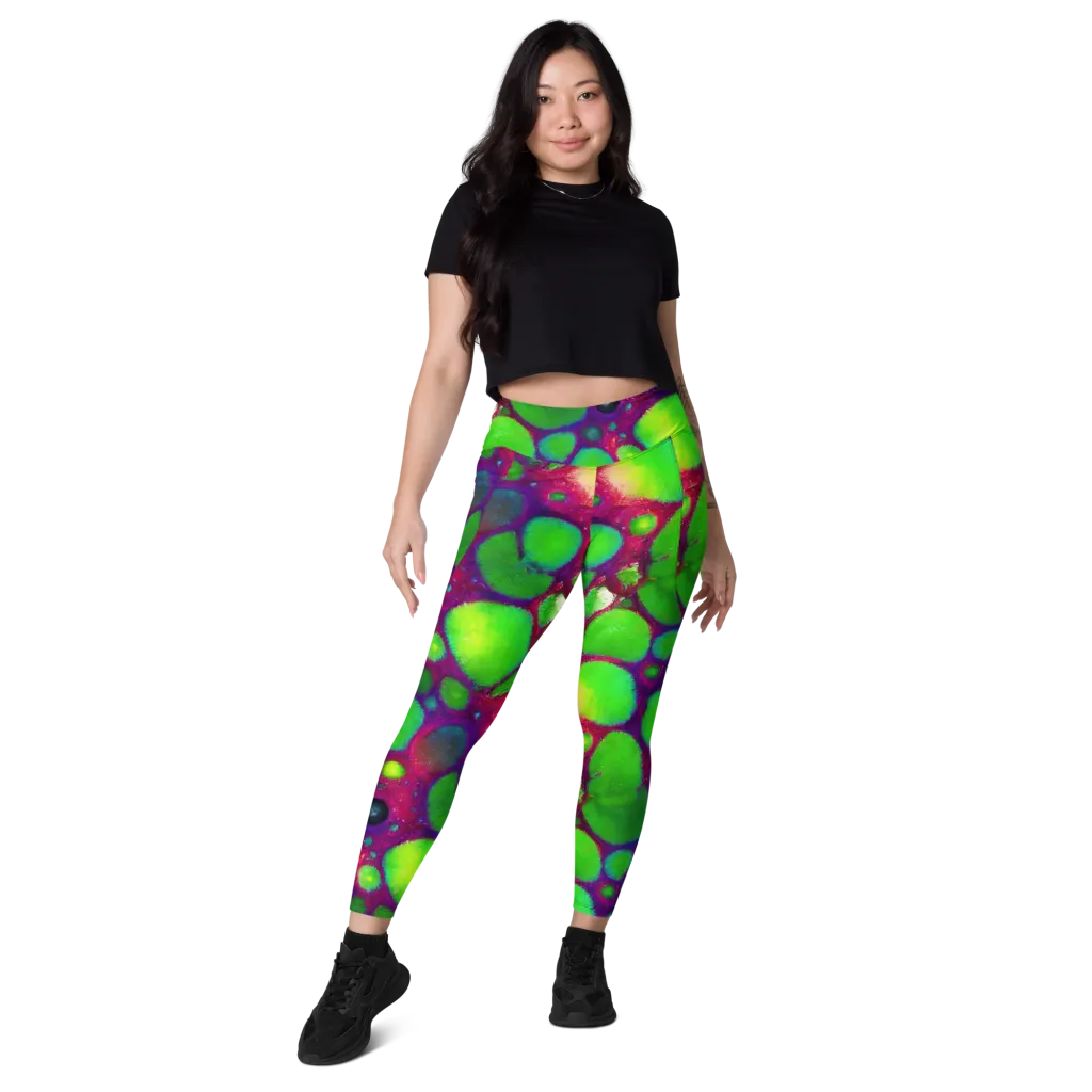 Elegant, Artstation, Matte Painting on Leggings with Pockets — Front