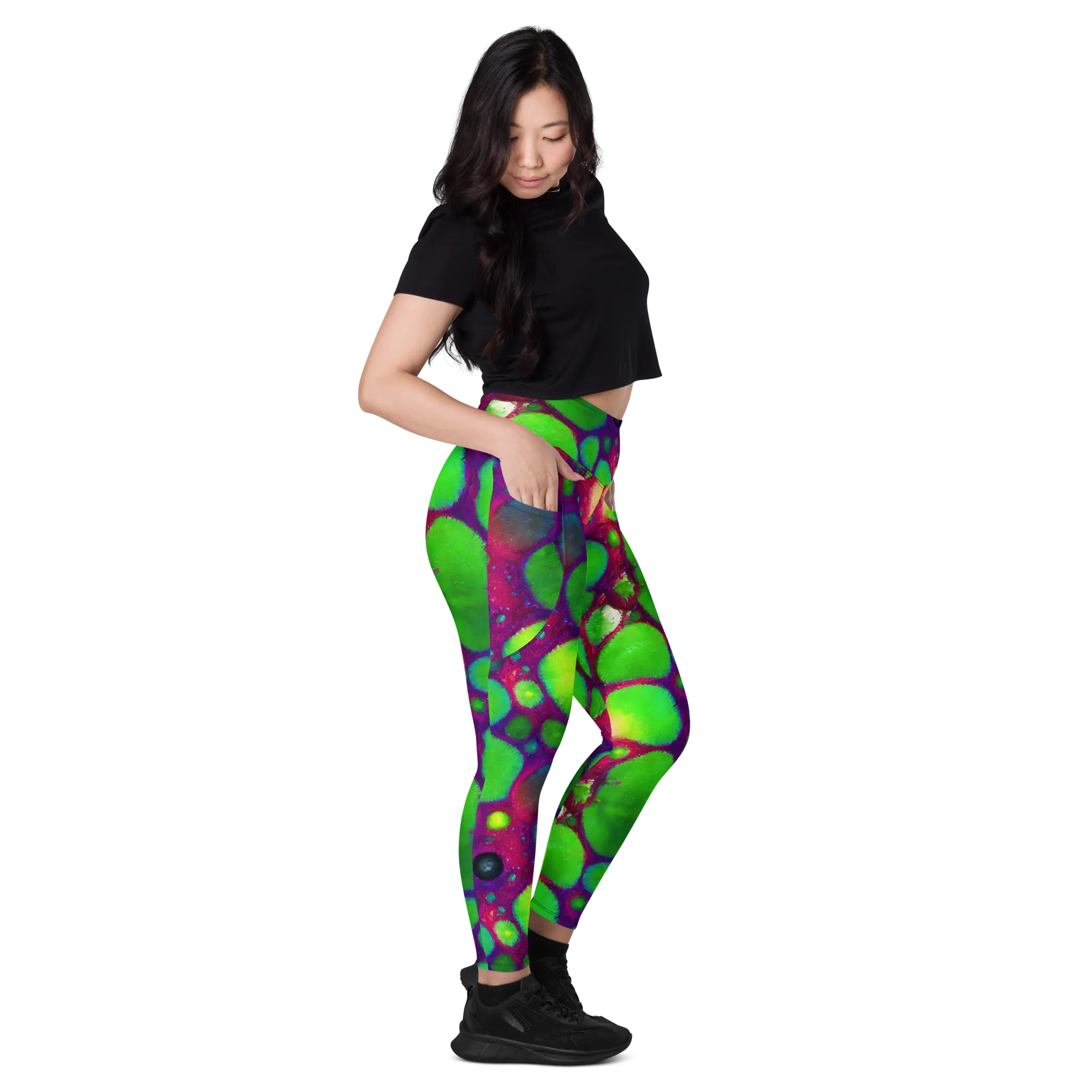Elegant, Artstation, Matte Painting on Leggings with Pockets — Right