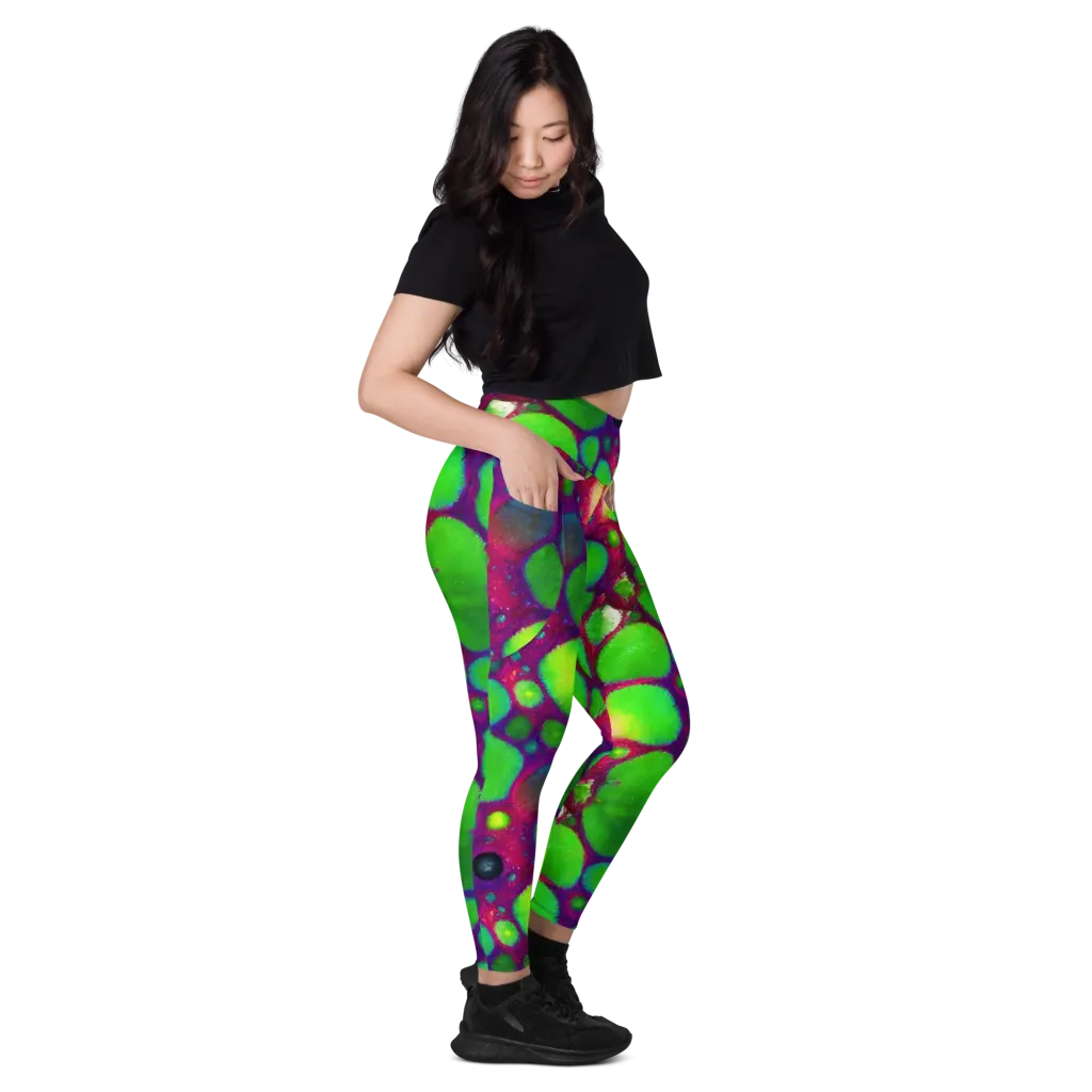 Elegant, Artstation, Matte Painting on Leggings with Pockets — Right