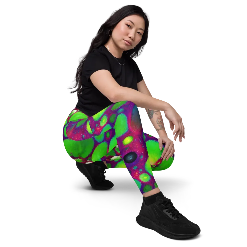 Elegant, Artstation, Matte Painting on Leggings with Pockets — Right Front