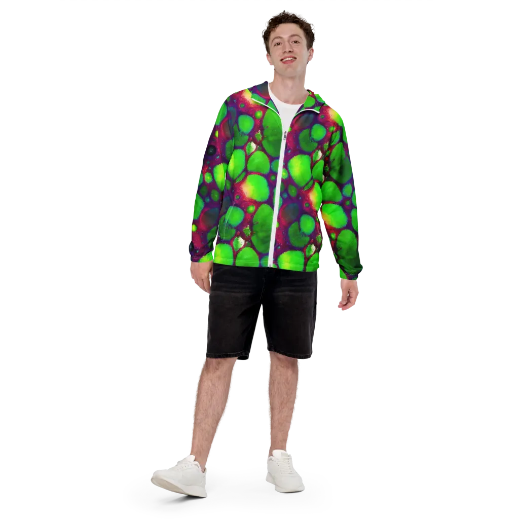 Elegant, Artstation, Matte Painting on Men's Windbreaker — Front