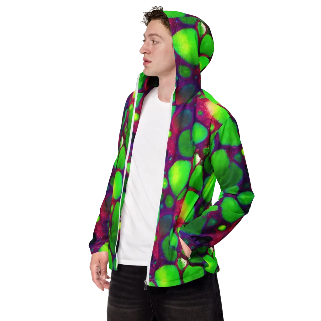 Elegant, Artstation, Matte Painting on Men's Windbreaker — Left Front
