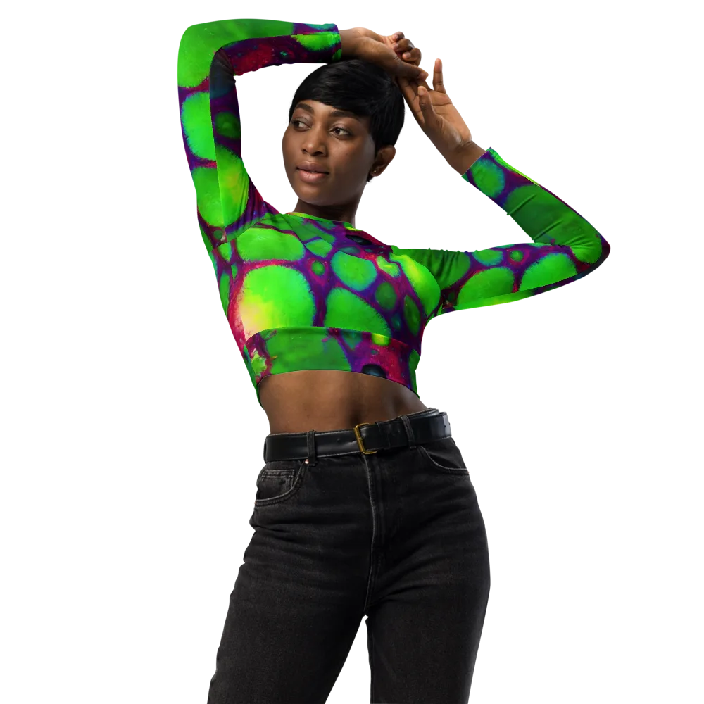 Elegant, Artstation, Matte Painting on Long Sleeve Crop Top — Front