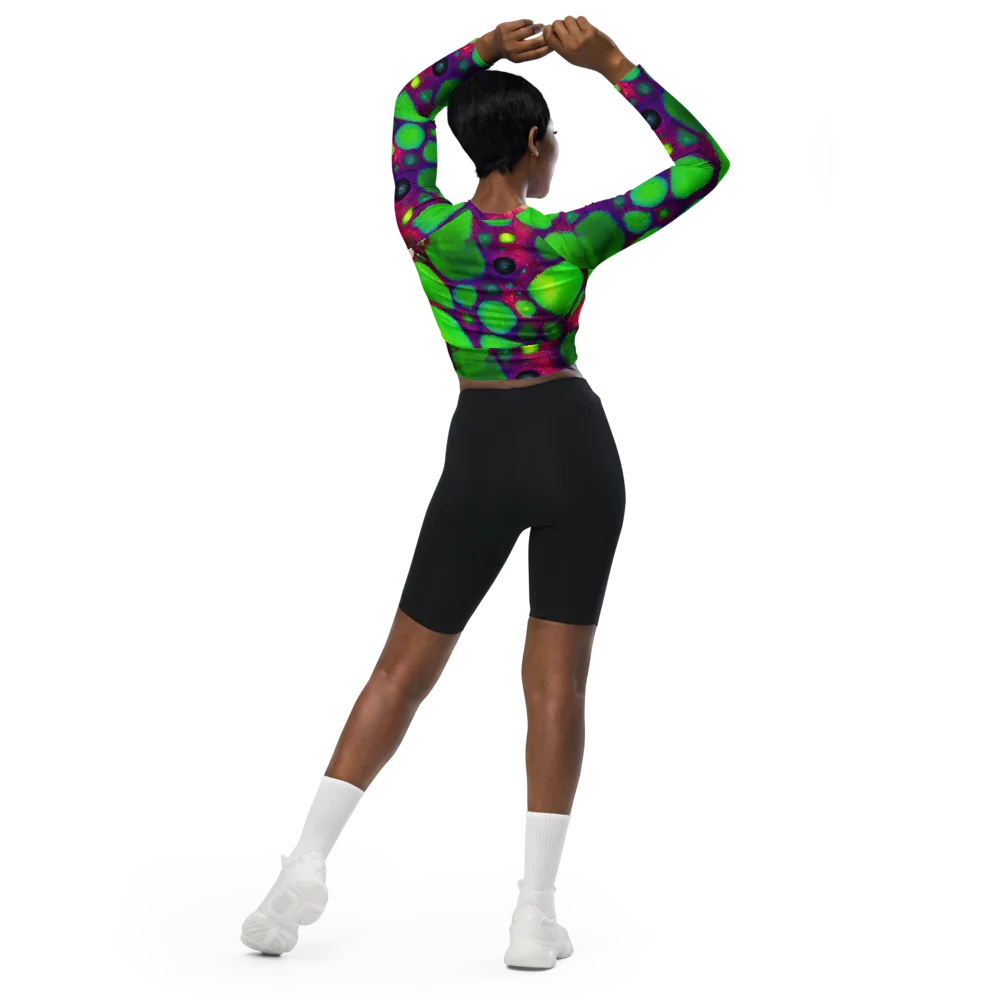 Elegant, Artstation, Matte Painting on Long Sleeve Crop Top — Back