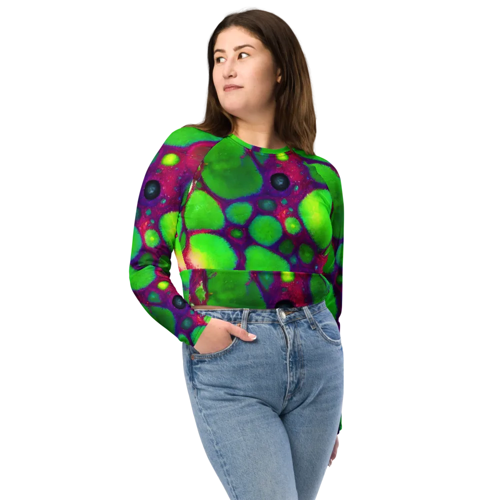 Elegant, Artstation, Matte Painting on Long Sleeve Crop Top — Front