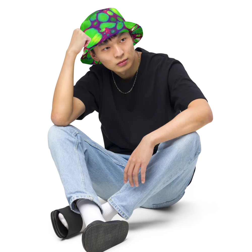 Elegant, Artstation, Matte Painting on Reversible Bucket Hat — Front 2 Inside