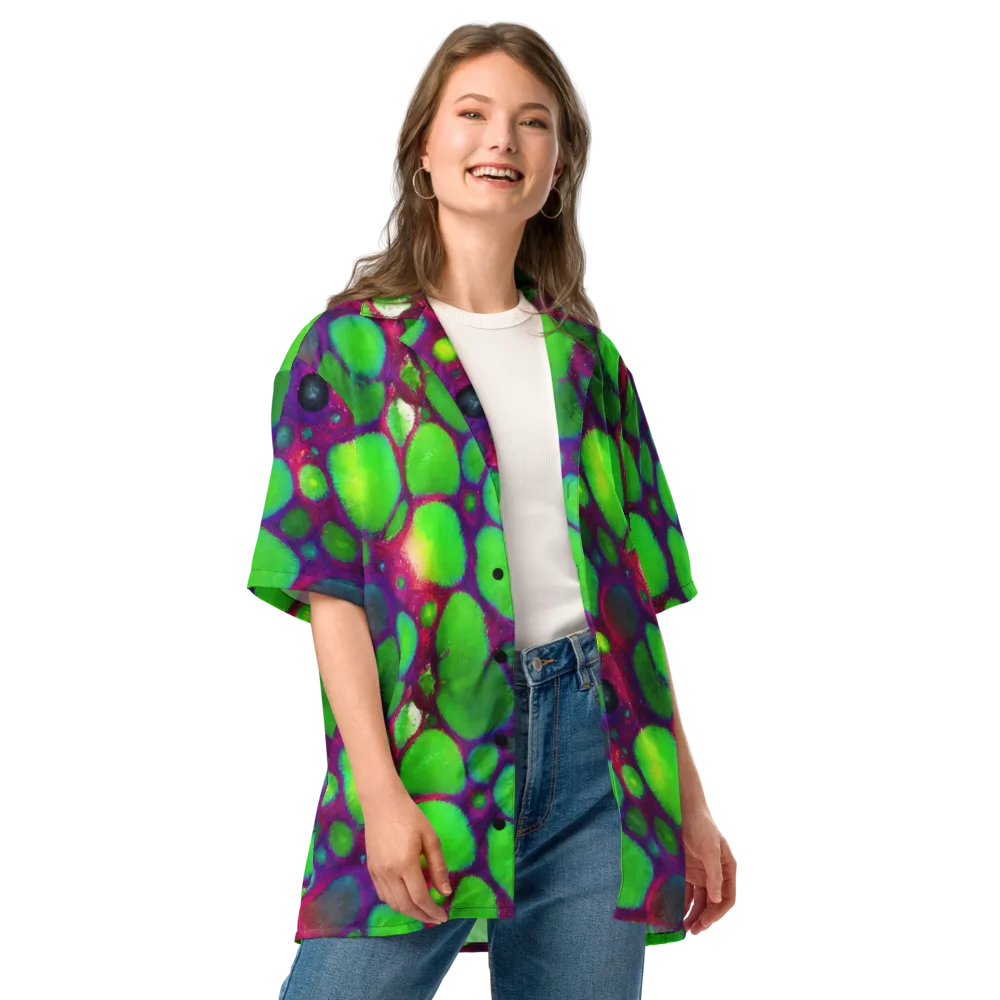 Elegant, Artstation, Matte Painting on Button Shirt — Front