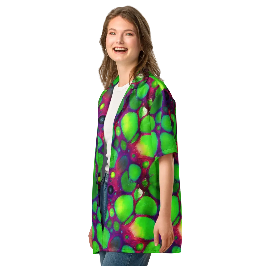 Elegant, Artstation, Matte Painting on Button Shirt — Left Front