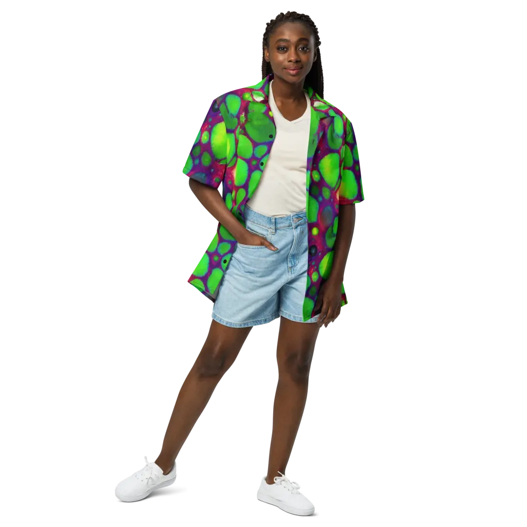 Elegant, Artstation, Matte Painting on Button Shirt — Front
