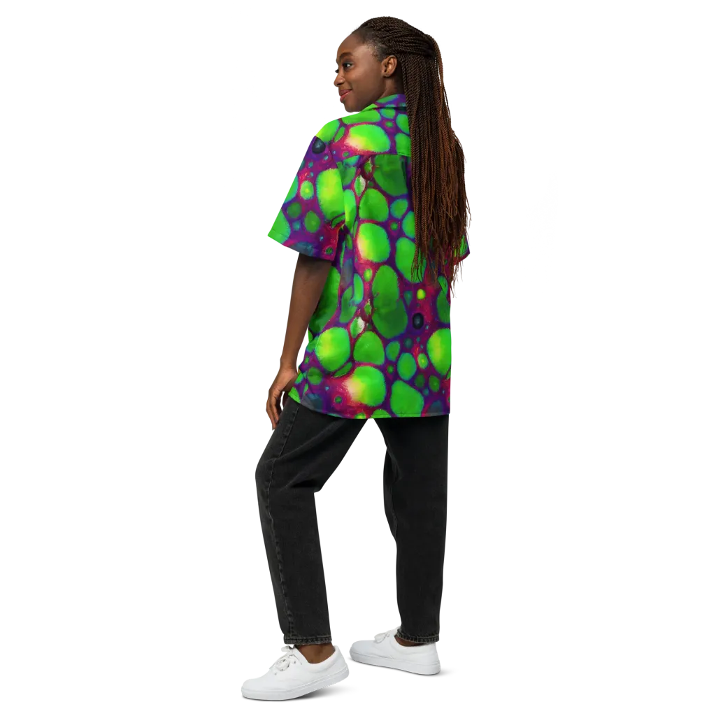 Elegant, Artstation, Matte Painting on Button Shirt — Back