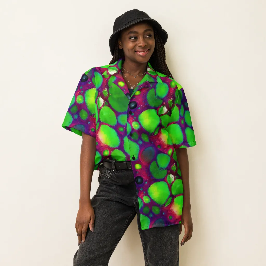 Elegant, Artstation, Matte Painting on Button Shirt — Front