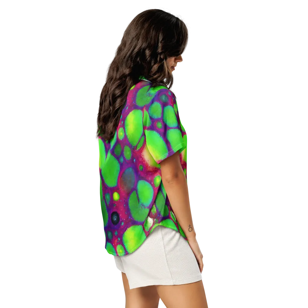 Elegant, Artstation, Matte Painting on Women's Short Sleeve Pajama Top — Right Back