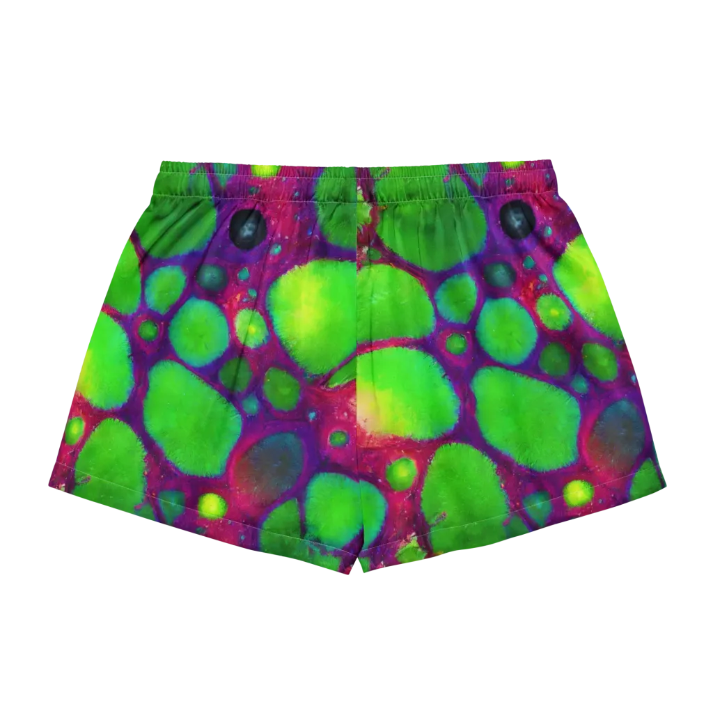 Elegant, Artstation, Matte Painting on Women's Pajama Shorts — Back