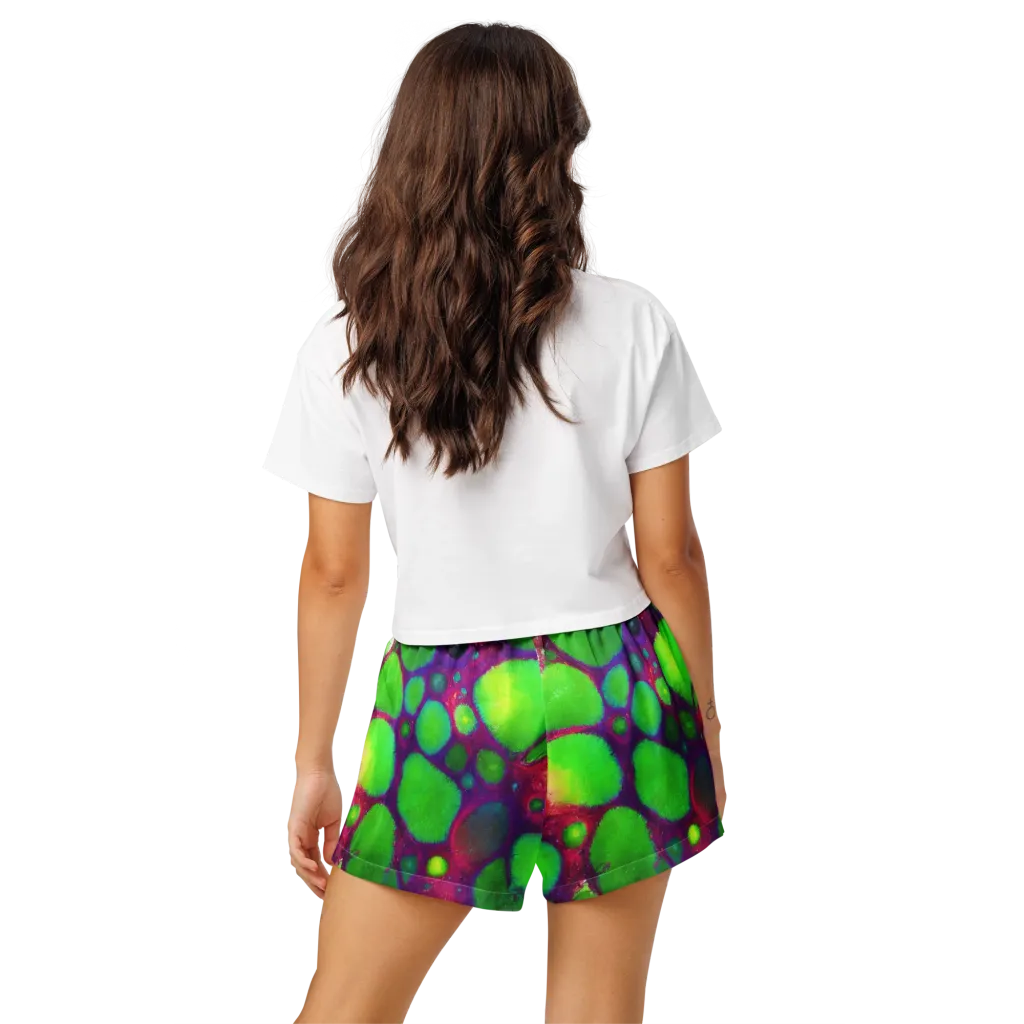 Elegant, Artstation, Matte Painting on Women's Pajama Shorts — Back