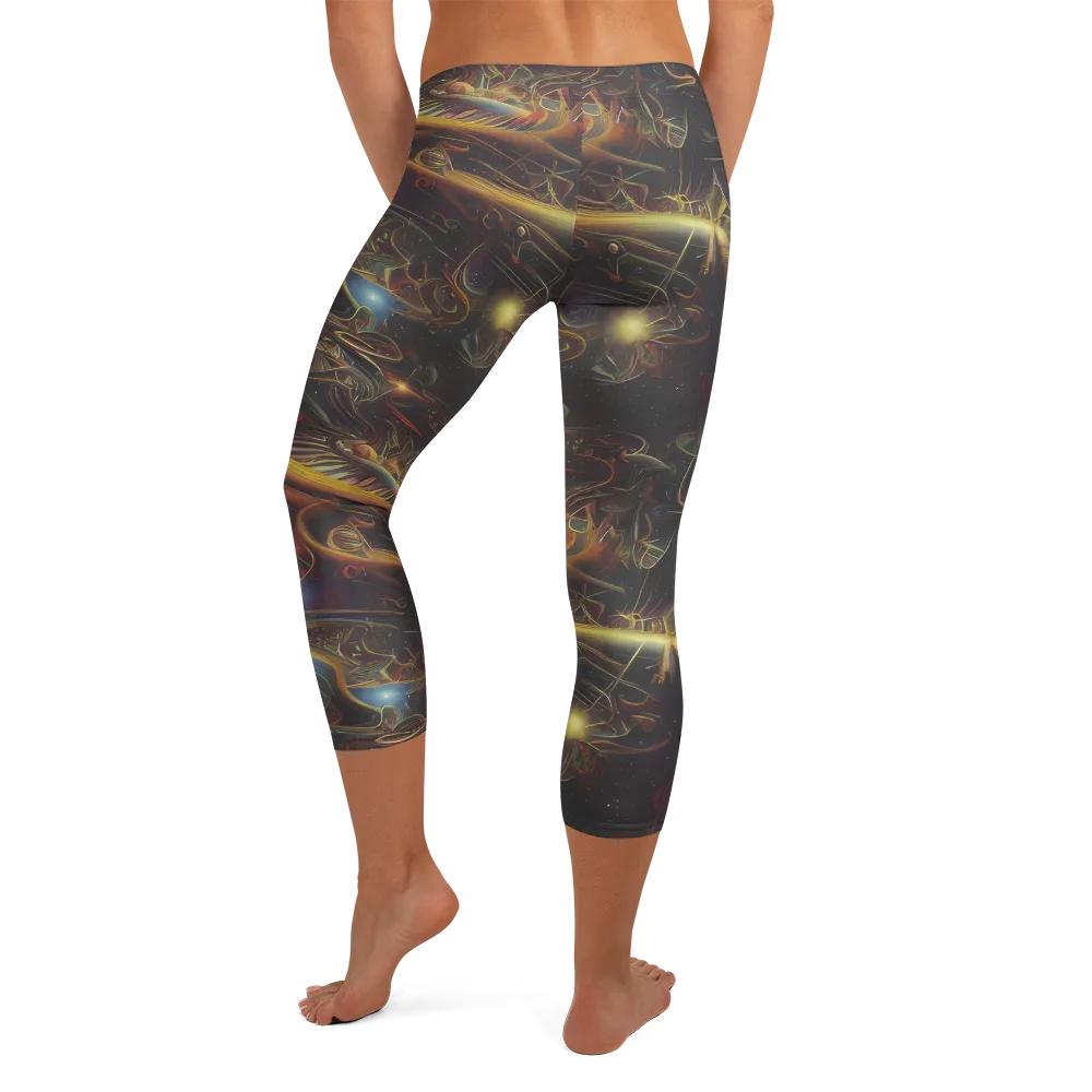 Galactic Swirl on Capri Leggings — Back