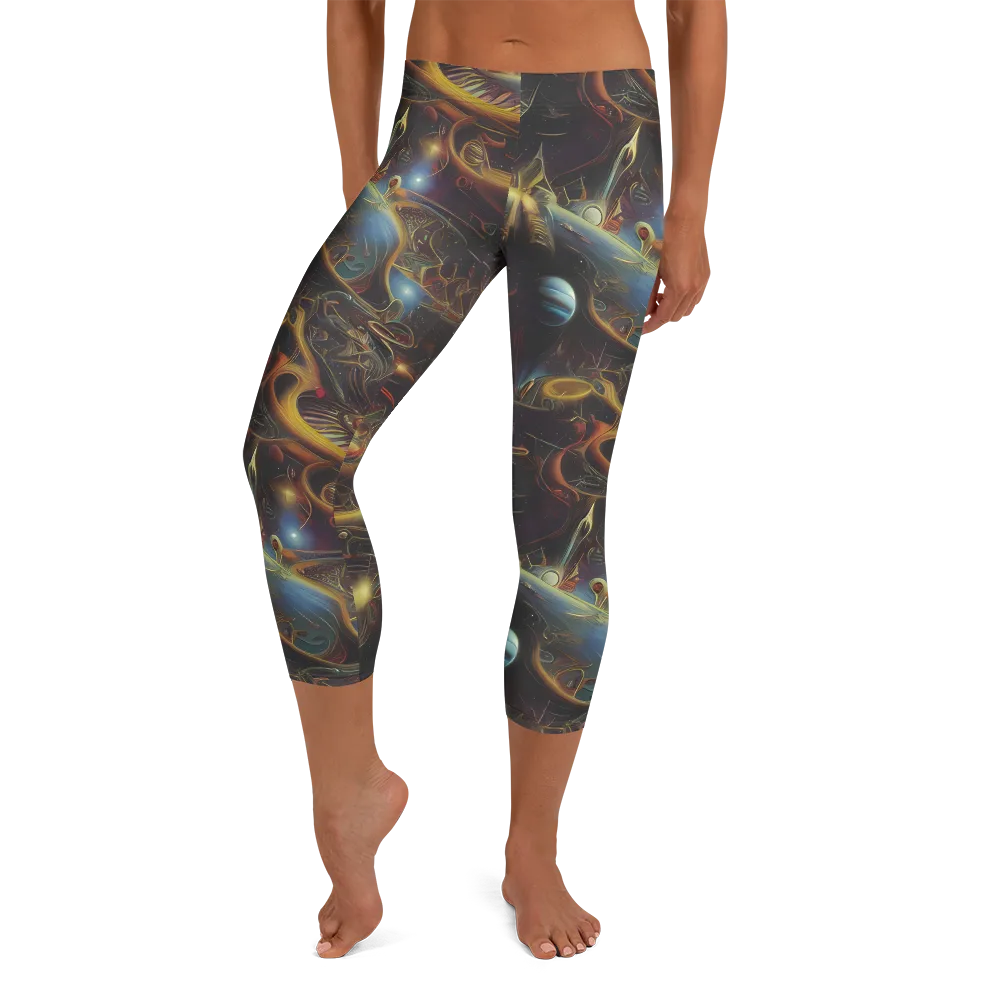 Galactic Swirl on Capri Leggings — Front