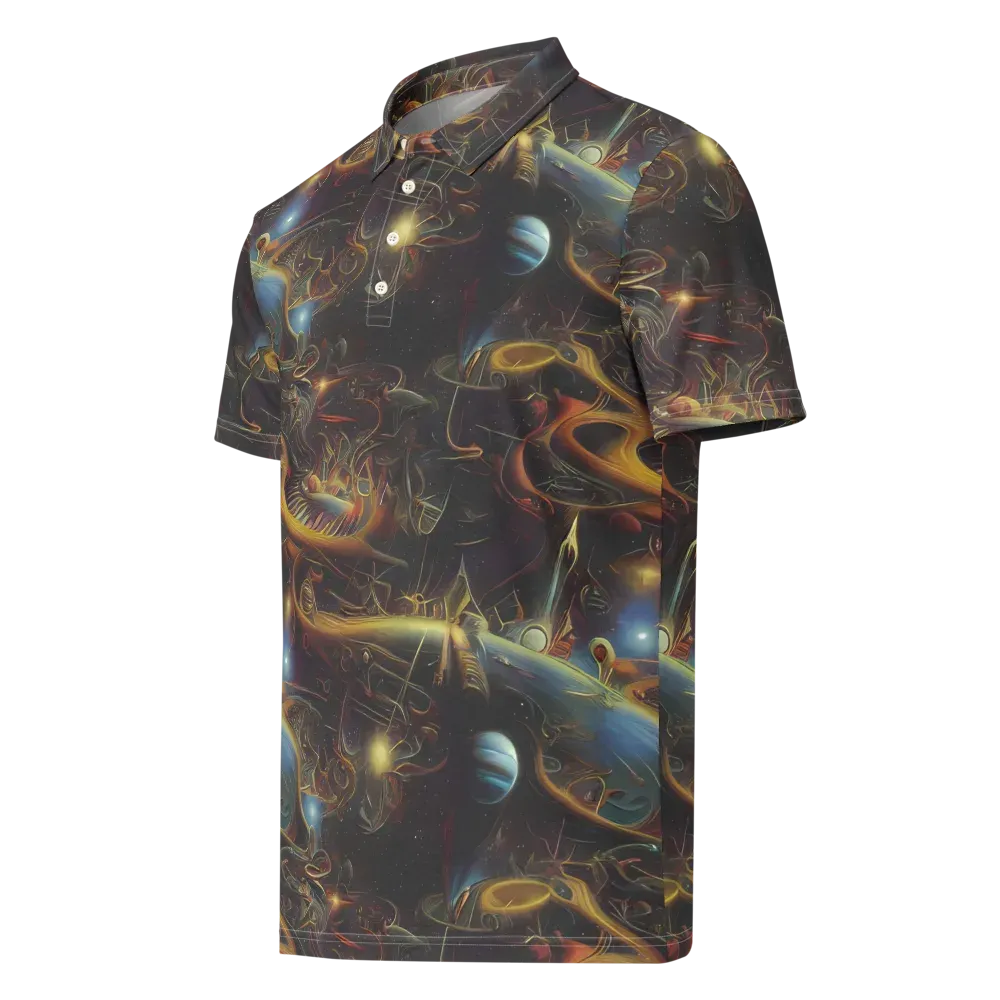 Galactic Swirl on Men's Slim Fit Polo Shirt — Left Front