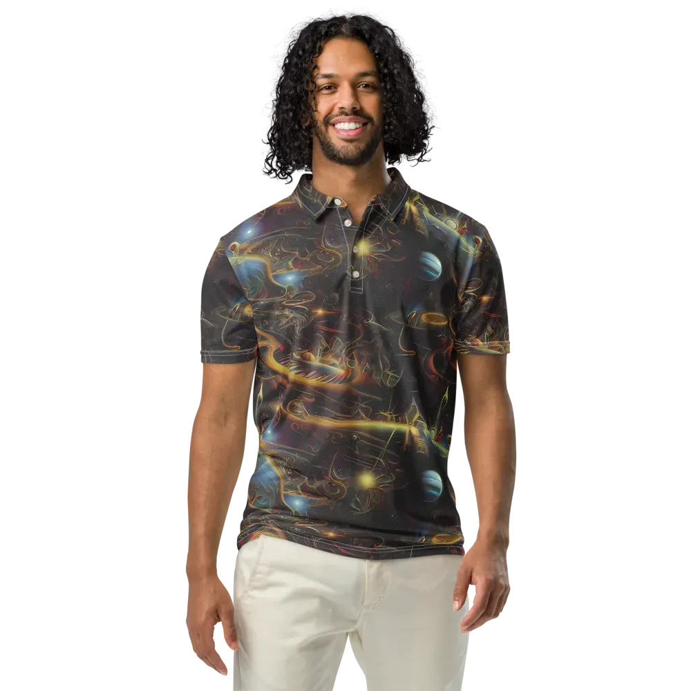Galactic Swirl on Men's Slim Fit Polo Shirt — Front