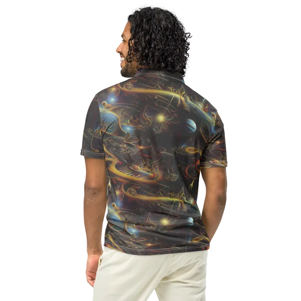 Galactic Swirl on Men's Slim Fit Polo Shirt — Back