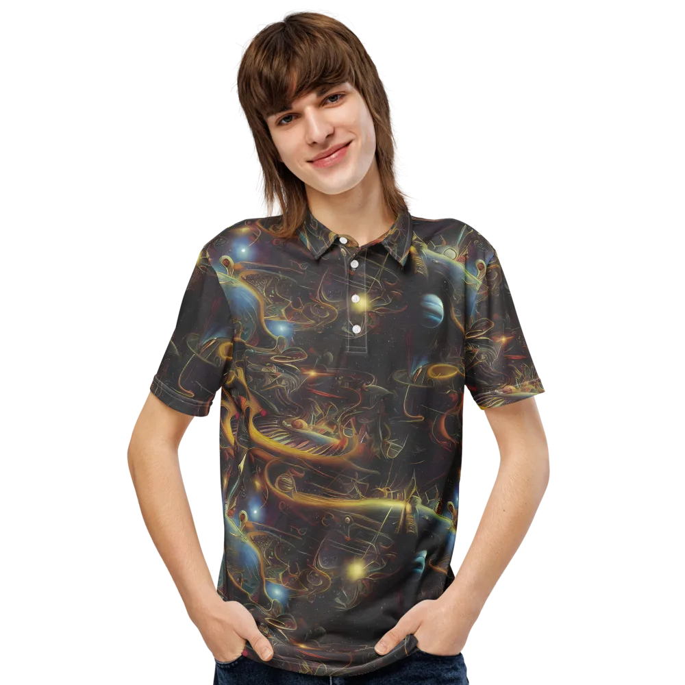 Galactic Swirl on Men's Slim Fit Polo Shirt — Front