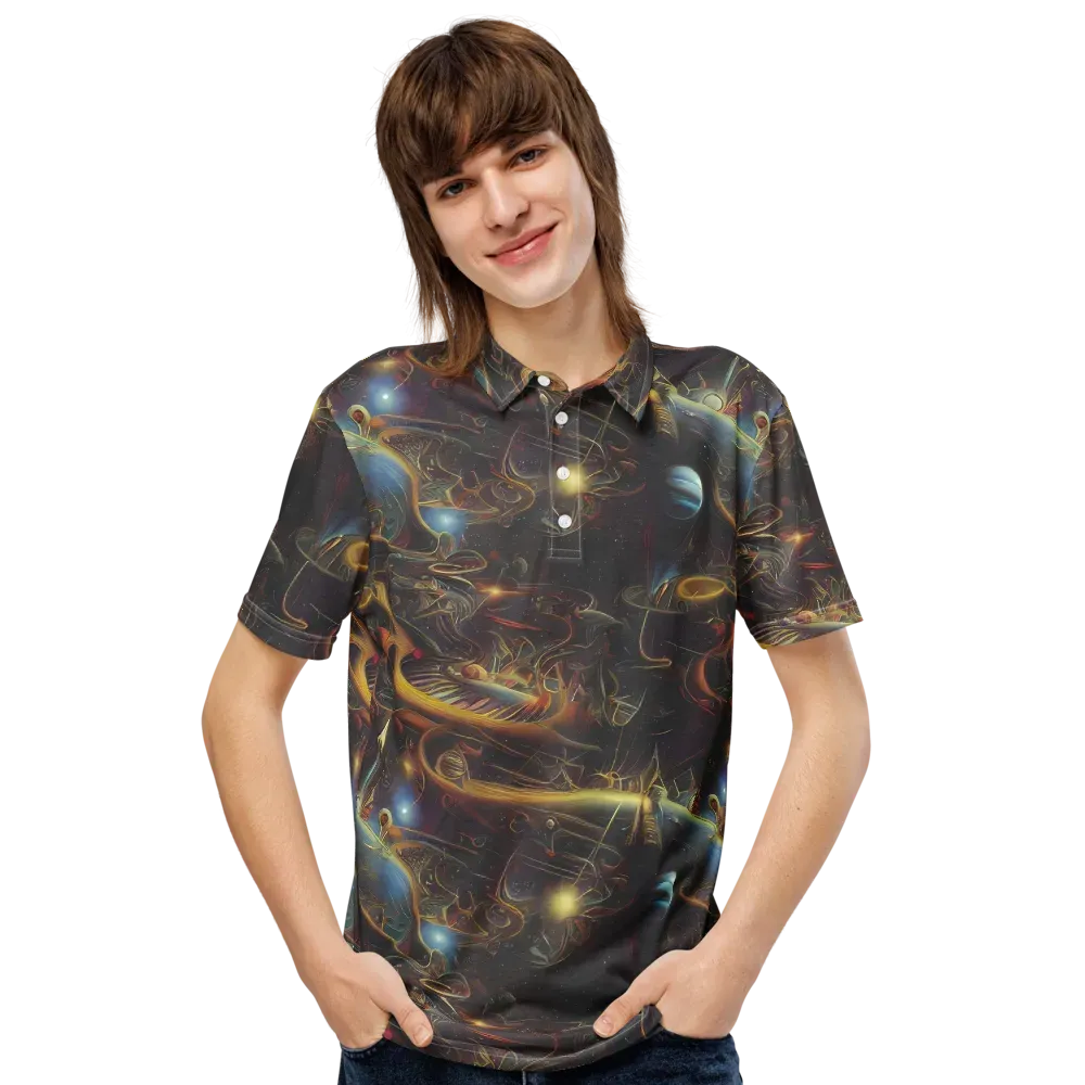 Galactic Swirl on Men's Slim Fit Polo Shirt — Front