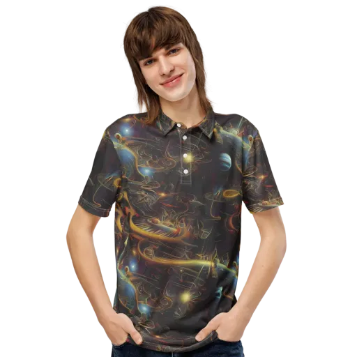Galactic Swirl on a Men's Slim Fit Polo Shirt