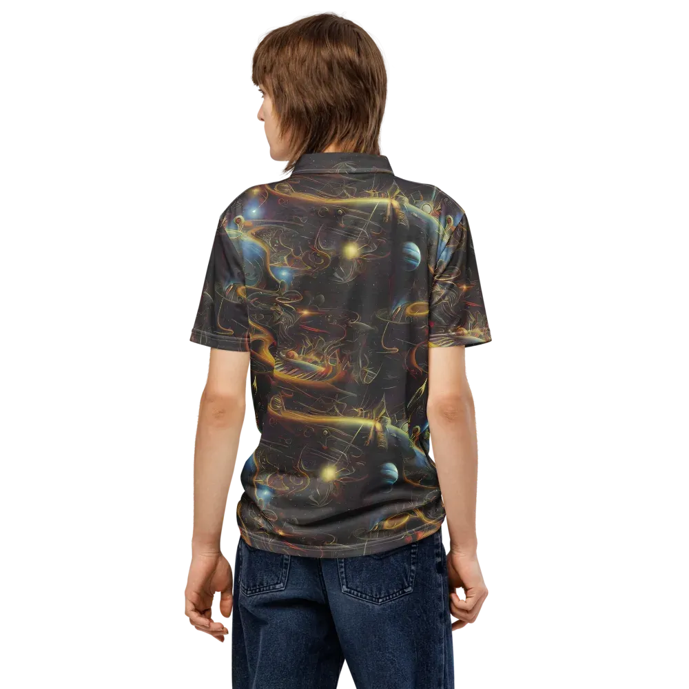 Galactic Swirl on Men's Slim Fit Polo Shirt — Back
